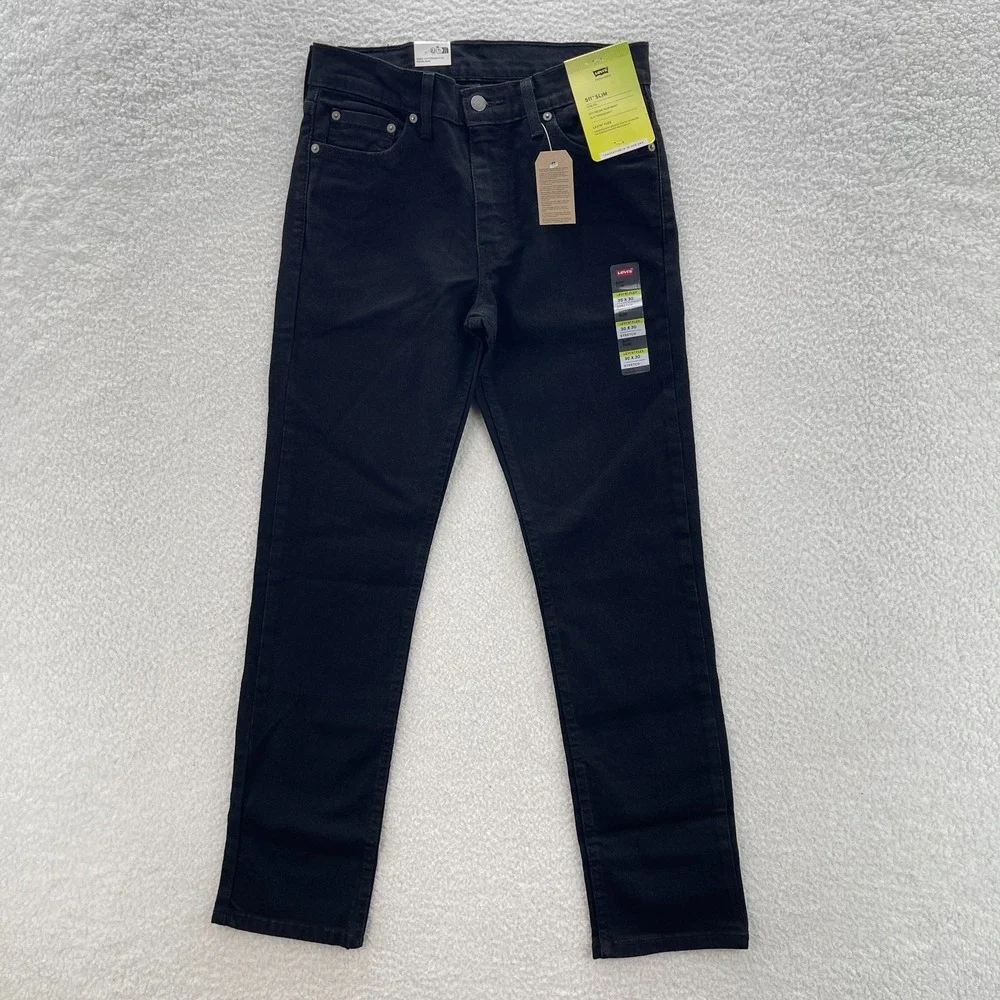 Levis Jeans Mens 30x30 Black 511 Slim Fit Dark Wash Stretch Denim Grunge Punk